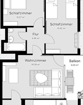Supersuite Boho 2bdr Balkon Aufzug