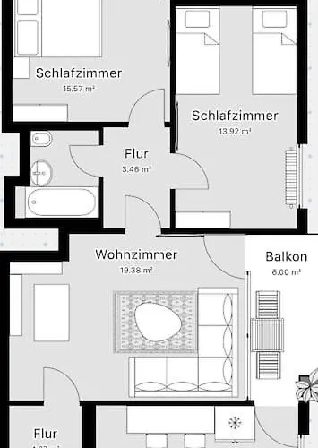 Supersuite Boho 2bdr Balkon Aufzug